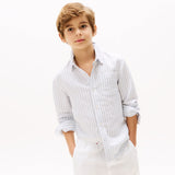 Tommy Hilfiger Blend Skjorte - Breezy Blue Stripe