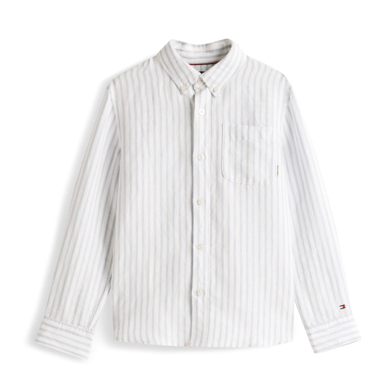 Tommy Hilfiger Blend Skjorte - Breezy Blue Stripe
