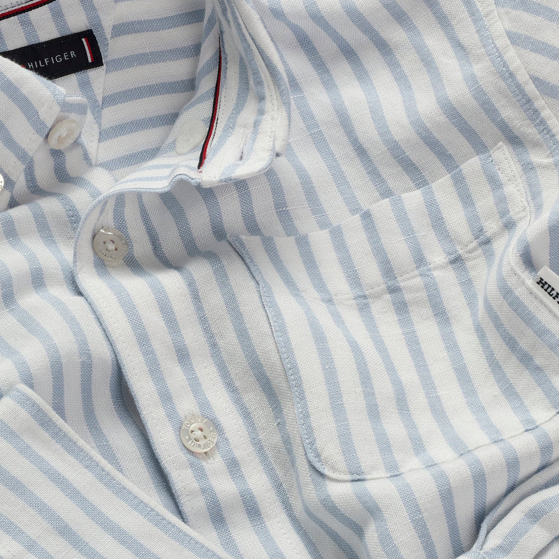 Tommy Hilfiger Blend Skjorte - Breezy Blue Stripe