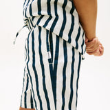 Tommy Hilfiger Relaxed Linen Shorts - Dark Navy Stripe