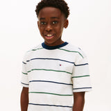 Tommy Hilfiger Rugby Stripe T-Shirt - Light Grey Multi