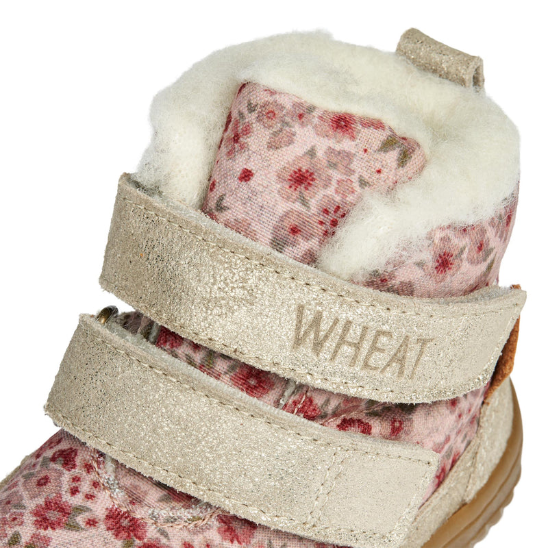 Wheat Dowi Prewalker Velcro Tex - Rose Dust Flowers