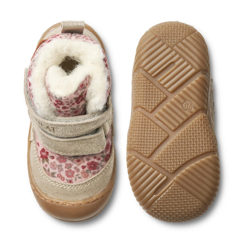 Wheat Dowi Prewalker Velcro Tex - Rose Dust Flowers