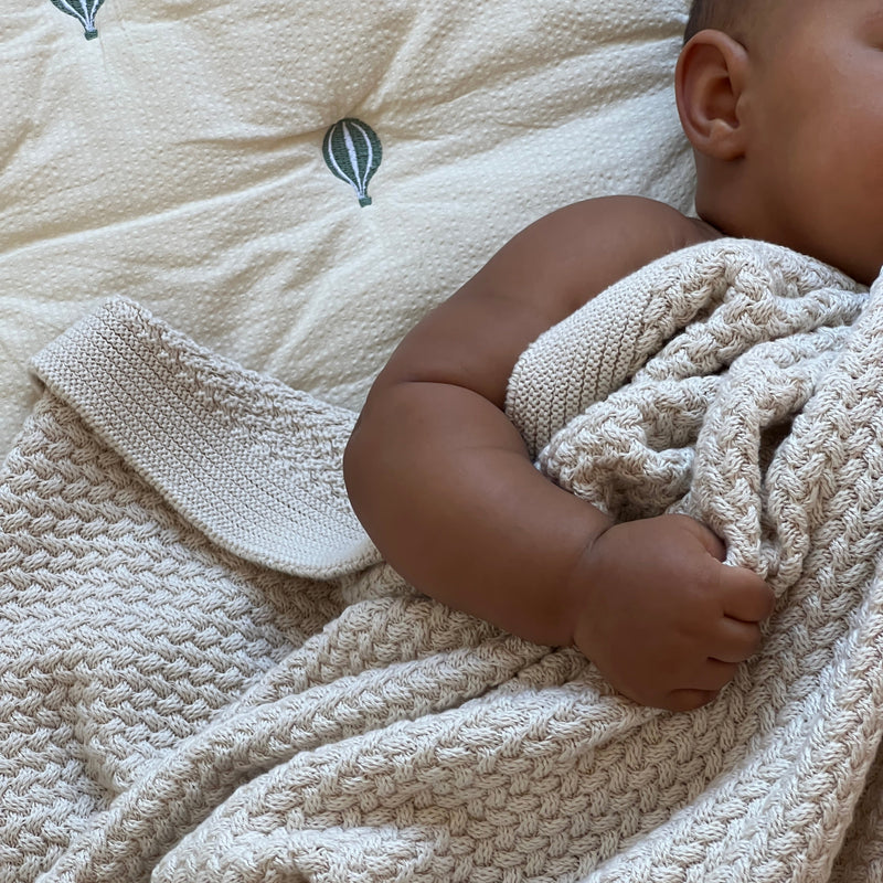 Cam Cam Harper Strik Baby Tæppe - Off White