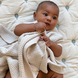 Cam Cam Harper Strik Baby Tæppe - Off White