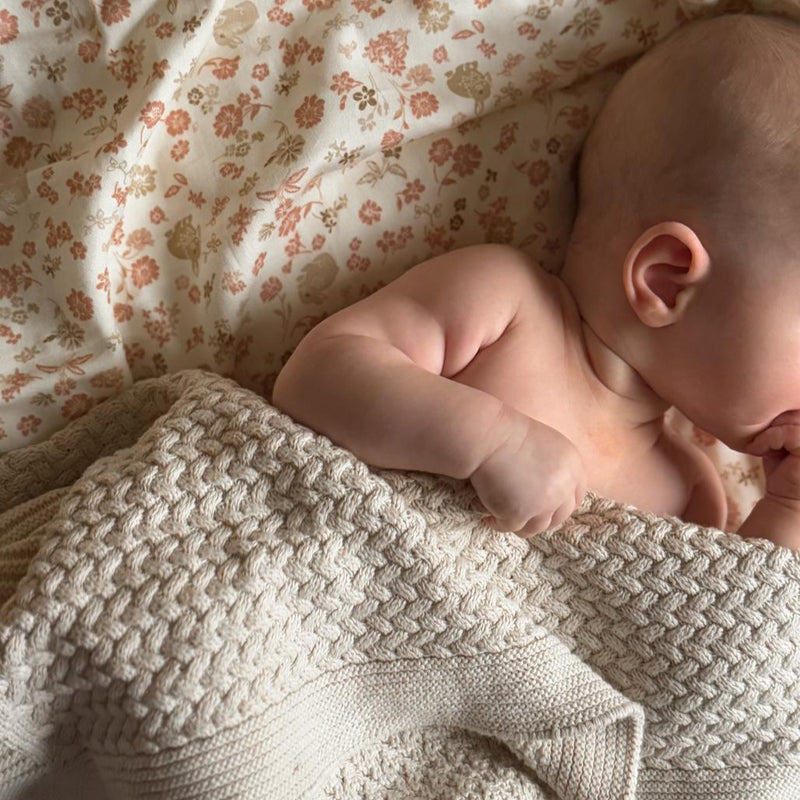 Cam Cam Harper Strik Baby Tæppe - Off White