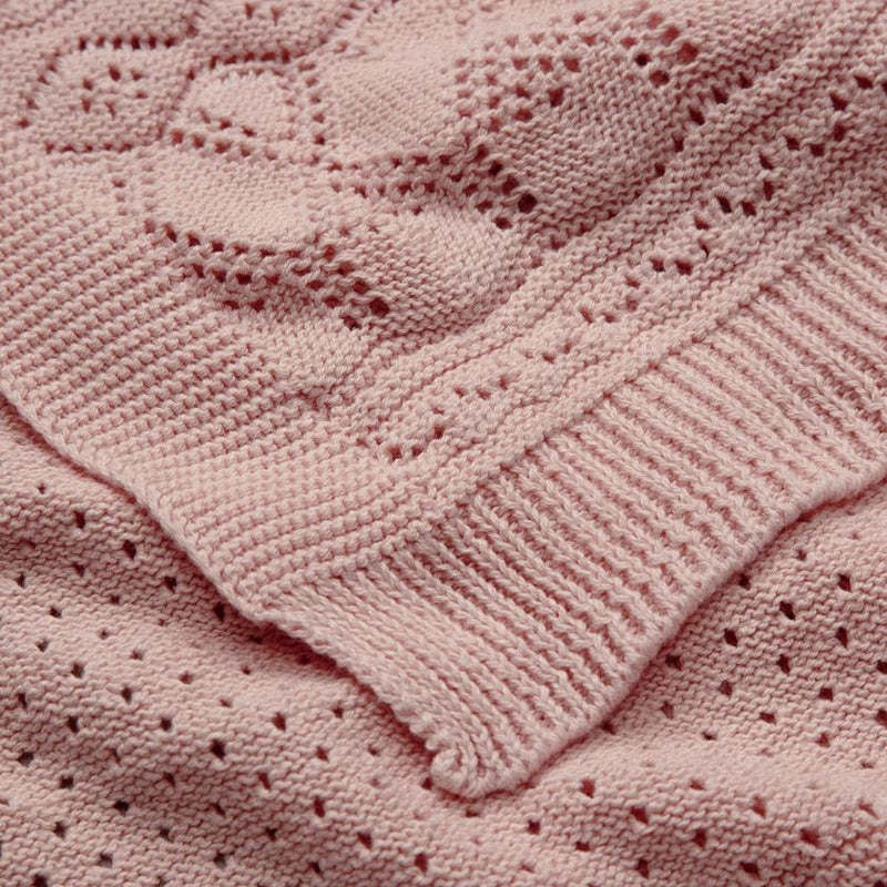 Cam Cam Pointelle Strik Baby Tæppe - Sorbet