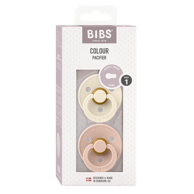 Bibs Colour Natural Rubber, 2-pack - Ivory & Blush