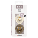 Bibs Colour Natural Rubber, 2-pack - Dark Oak & Ivory