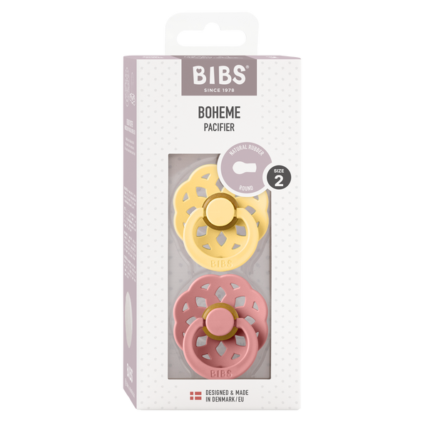 Bibs Boheme, 2-pack - Pale Butter/Dusky Pink