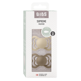 Bibs Supreme Silicone, 2-pack - Vanilla/Dark Oak