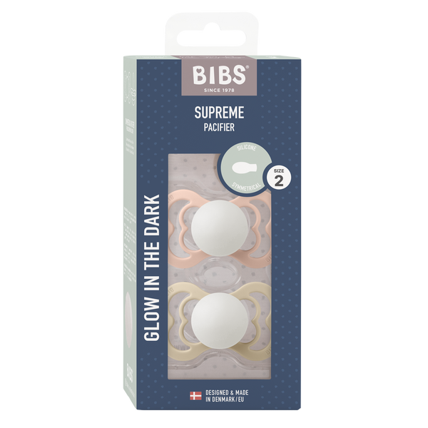Bibs Supreme Silicone, 2-pack - Blush & Vanilla Night