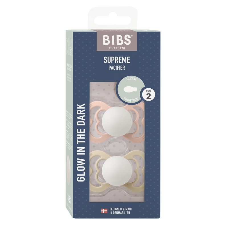 Bibs Supreme Silicone, 2-pack - Blush/Vanilla Night