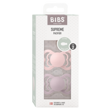 Bibs Supreme Silicone, 2-pack - Blossom & Dusky Lilac