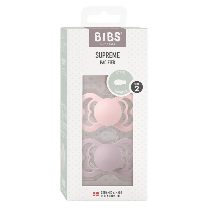 Bibs Supreme Silicone, 2-pack - Blossom/Dusky Lilac