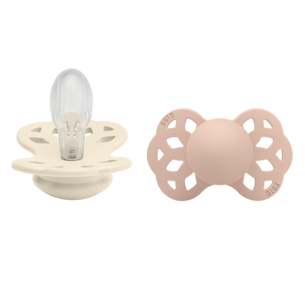 Bibs Infinity Silicone, 2-pack - Ivory & Blush