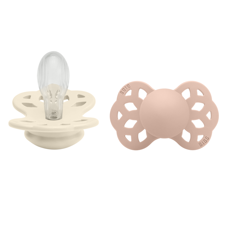 Bibs Infinity Silicone, 2-pack - Ivory/Blush