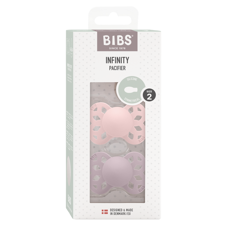 Bibs Infinity Silicone, 2-pack - Blossom & Dusky Lilac