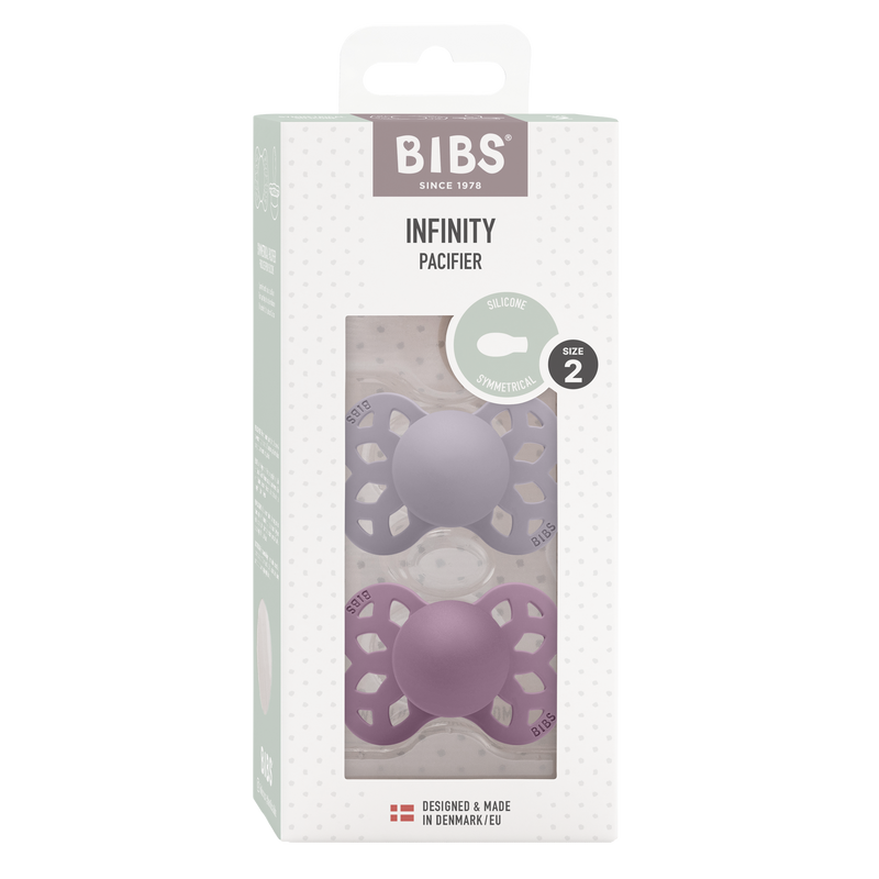 Bibs Infinity Silicone, 2-pack - Fossil Grey & Mauve