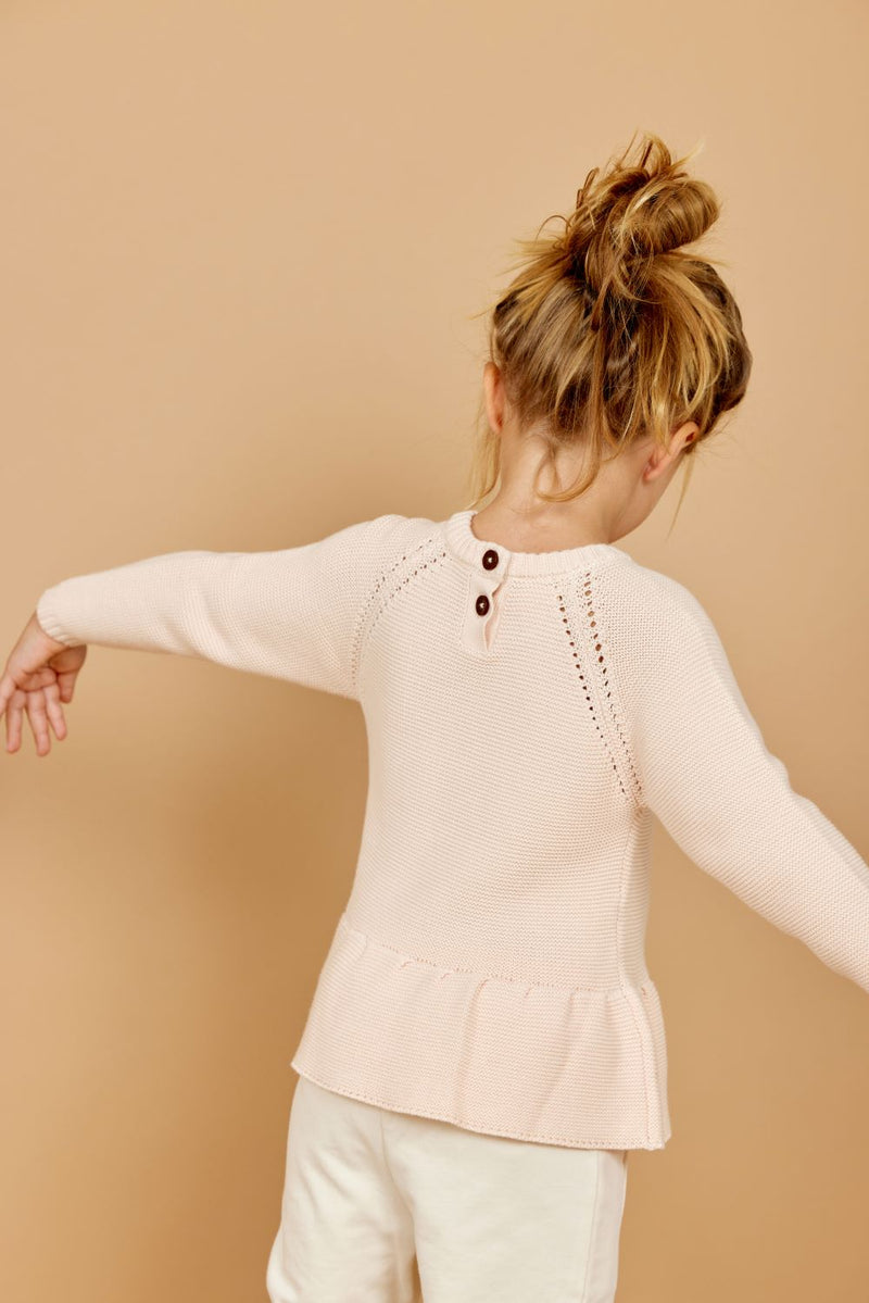 Copenhagen Colors Strik Bluse m. skørt - Soft Pink