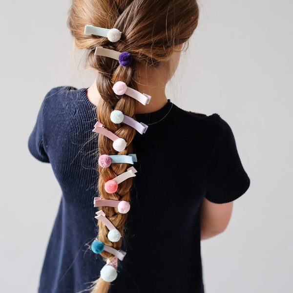 Mimi & Lula 5 hårclips, Pompom - Multi
