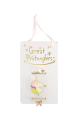 Great Pretenders Boutique Butterfly & Unicorn Fingerring, 3-pack