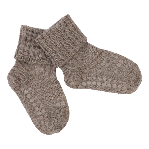 GoBabyGo Skridsikre Strømper, Alpaca - Walnut