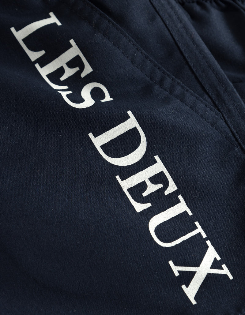 LES DEUX Logo Swim Shorts - Dark Navy/Ivory