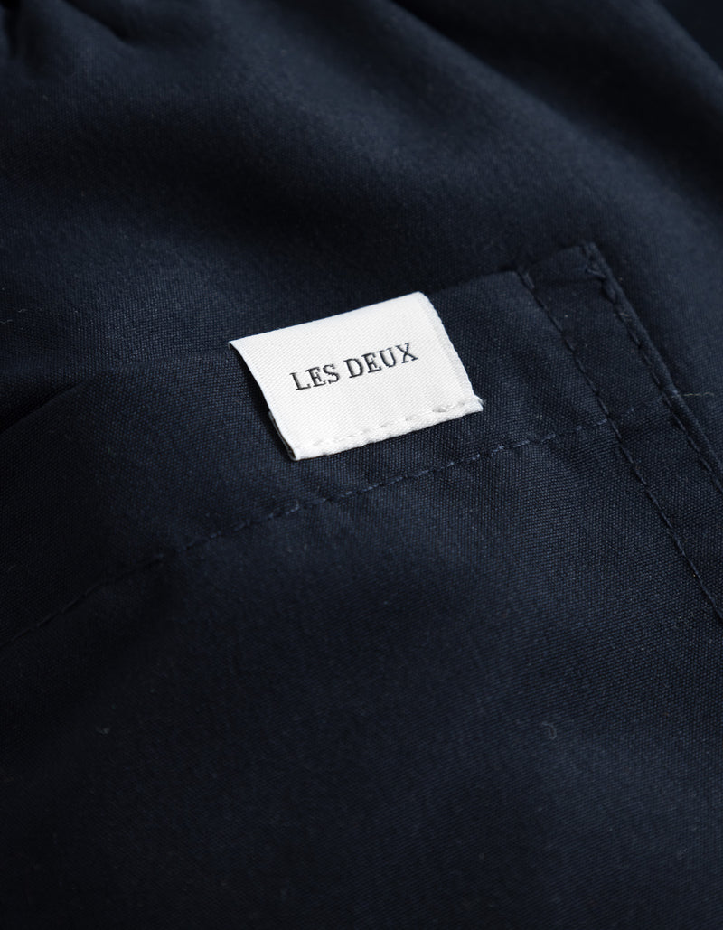 LES DEUX Logo Swim Shorts - Dark Navy/Ivory