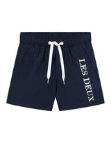 LES DEUX Logo Swim Shorts - Dark Navy/Ivory